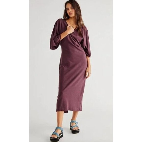 Free People FP Beach Skylar Maxi Dress in Plum Sz Small NWT - Picture 1 of 9